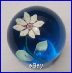 Antique/Vintage Unusual 8 Petal Floral Daisy Sandwiched Glass Paperweight
