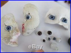 Antique, vintage, BLOWN GLASS, paperweight, tin, teddy bear, DOLL, EYES, rockers, MISC