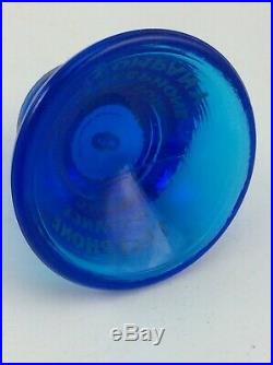 Antique vintage Bell System telephone blue glass paperweight New York
