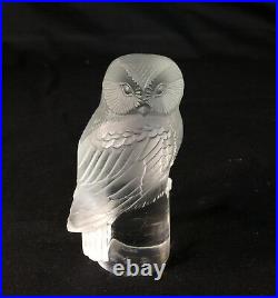 Authentic Rene R. Lalique Chouette Owl Paperweight RARE