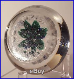 BEAUTIFUL Antique NEGC COBALT BLUE CLEMATIS With GARLAND Art Glass Paperweight