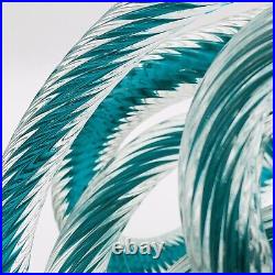 BLUE & Clear Art Glass PAPERWEIGHT figurine Infinity Rope Twisted Knot