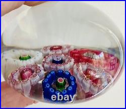 Baccarat Dupont Millefiori Circlets Glass Paperweight