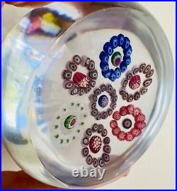 Baccarat Dupont Millefiori Circlets Glass Paperweight