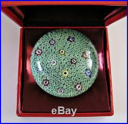Baccarat French Crystal Glass Paperweight Millefiori Zodiac 1988 In Box Vintage