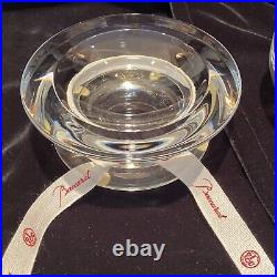 Baccarat Sirius Clear Crystal Ball Orb Sphere with Original Stand & Ribbon France