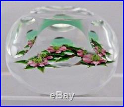 Beautiful FACETED Debbie TARSITANO Flower BUSH in GARDEN POT Glass Paperweight
