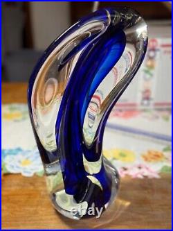 Beautiful Jim Karg 13 free-form glass sculpture title wave signed & dated
