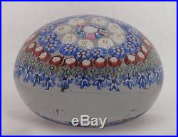 Beautiful Mid 19th Century Art Glass Paperweight with Colorful Canes