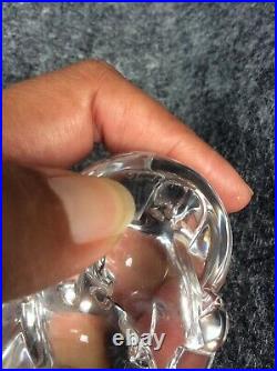 Beautiful Steuben Crystal 2 Hearts Paperweight
