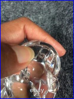 Beautiful Steuben Crystal 2 Hearts Paperweight