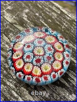 Beautiful Vintage Millefiori paperweight Art Glass Estate Flower