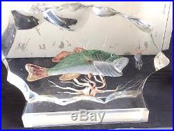 Beautiful Vintage Murano Style Fish Aquarium Art Glass Paperweight Sculpture