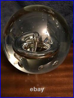Beautifully Blown Controlled Bubble Art Glass Sphere Orb Paperweight 6x6 9Lbs
