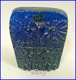 Blenko Owl Vintage Art Mid Century Blue Modern Sculpture Joel Myers Paperweight
