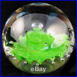 CAITHNESS Paperweight GREEN 2.75 tall Made in Scotland Vintage NEW NEVER SOLD