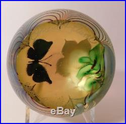 CAPTIVATING & Vintage SIGNED 1978 ORIENT & FLUME BUTTERFLY Art Glass Paperweight