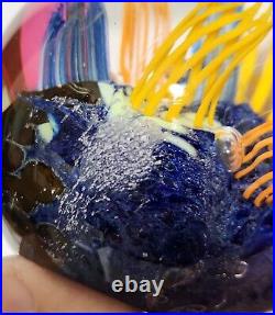 C Boux Signed Art Glass Paperweight Underwater Seascape Read Description