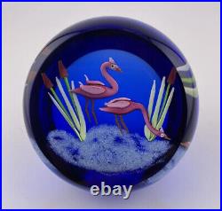 Caithness Flamingoes Ltd Ed #7/150 William Manson Designed Glass Paperweight
