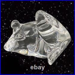Cartier Clear Frog Paperweight Figurine Heavy Glass Crystal Vintage 4.5T 5W