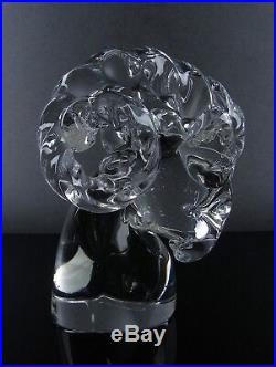 Cartier Murano Crystal Glass Protome Ram Vtg Signed Paperweight Archimede Seguso