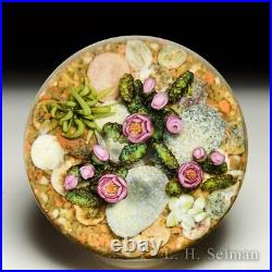Cathy Richardson 2023 Pink Prickly Pear Cactus with pink flowers paperweight