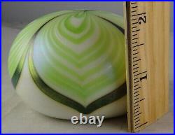 Charles Lotton Pulled Feather Iridescent Studio Art Glass Paperweight 1978