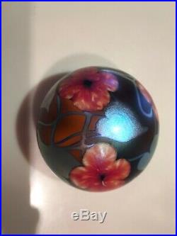 Charles Lotton Vintage Multi-Flora Paperweight -1974, signed