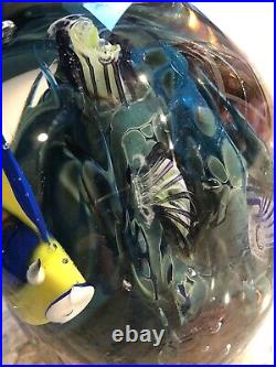 Chuck C Boux Signed Art Glass Paperweight Lampwork Underwater Tropical Seascape