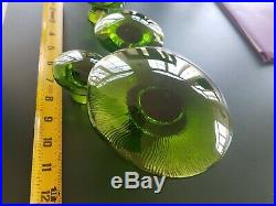 Collection Vintage Viking Glass Green Mushroom Paperweight