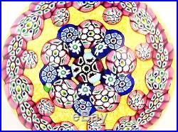Colorful VINTAGE Paul YSART Clustered PATTERNED MILLEFIORI Art Glass PAPERWEIGHT