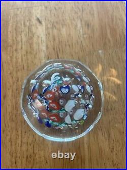 Cut Facet Concentric Millefiori Paperweight