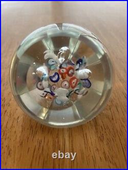 Cut Facet Concentric Millefiori Paperweight