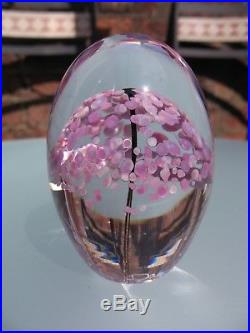 DAUM France Crystal Pink Egg Paperweight Art Glass Vintage Signed in VGC Rare