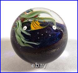 David Salazar California Studio Art Glass Angelfish Fish Marble Mini Paperweight
