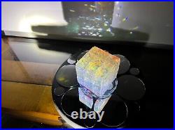 Dichroic Art Glass Storms Chameleon Crystal Paperweight Chakras Rubiks Cube UFO