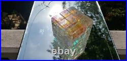 Dichroic Crystal Art Glass Storms Chameleon Crystal Paperweight Chakras Rubiks
