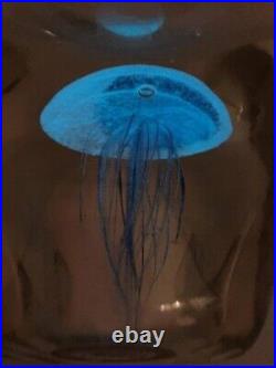 Dynasty Gallery Large Art Glass Bubble Encased Blue Jellyfish Vase Paperweight
