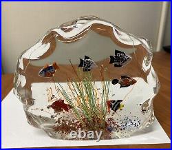 EUC Murano Style Art Glass Fish tank Aquarium Paperweight