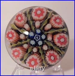 EXCEPTIONAL Vintage PAUL YSART Concentric Pin Wheel Art Glass Paperweight