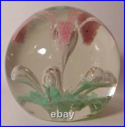 EXQUISITE Antique MILLVILLE PINK RAVENNA LILY Art Glass Paperweight (Pre 1900)