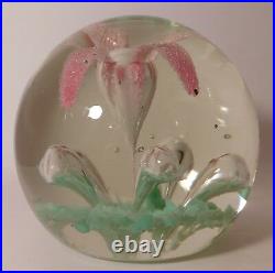 EXQUISITE Antique MILLVILLE PINK RAVENNA LILY Art Glass Paperweight (Pre 1900)