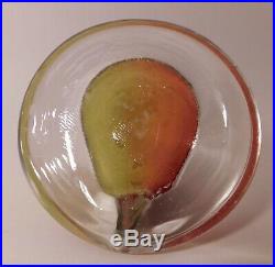 EXQUISITE Antique NEGC PEAR with SPLENDID Colors on a CLEAR Base (Circa 1860-80)