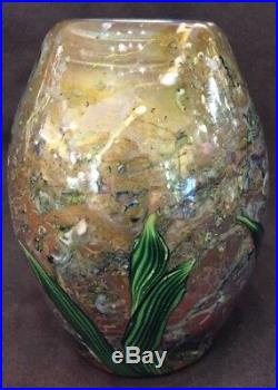 Early Daniel Salazar Lundberg Paperweight Glass Vase Vintage 1988