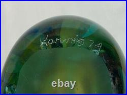 Early Large Karnig Dabanian 1974 Signed Art Glass Paperweight Sculpture Detroit