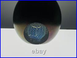 Eickholt Studio Art Glass Paperweight Dichroic Globe Abstract 1994-WALF