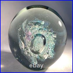Eikholt Art Glass Paperweight-Magnum 5-Signed-1998-WLDC-Controlled Bubbles