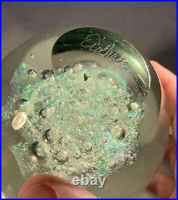 Eikholt Art Glass Paperweight-Magnum 5-Signed-1998-WLDC-Controlled Bubbles