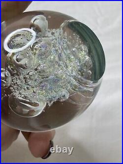 Eikholt Art Glass Paperweight-Magnum Signed-1997-15D WLDC-Controlled Bubbles
