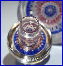 English Whitefriars Decanter Form Millefiori/Glass Inkwell Paperweight C. 1970